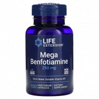 Life Extension, Мега-бенфотиамин, 250 мг, 120 вегетарианских капсул