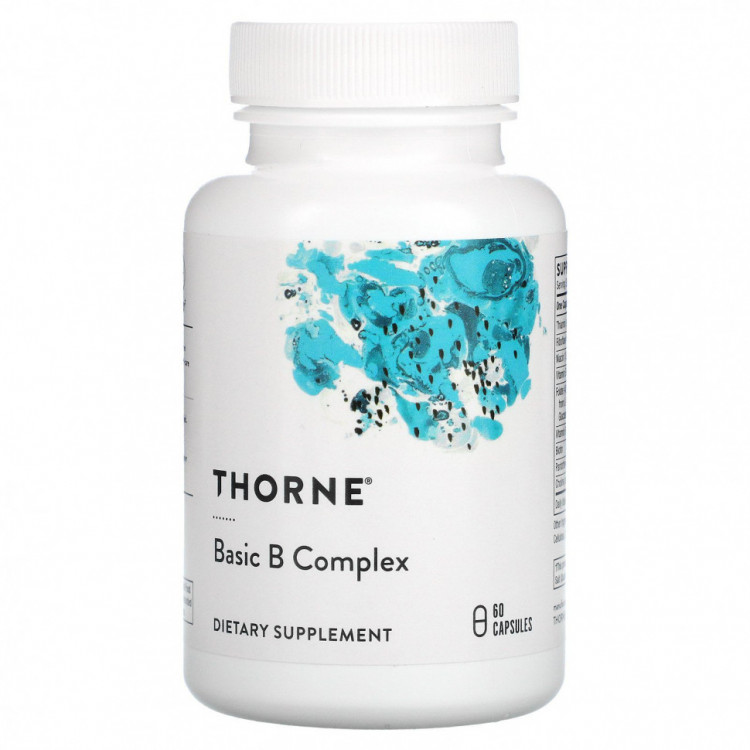 Thorne Research, комплекс основных витаминов группы B, 60 капсул