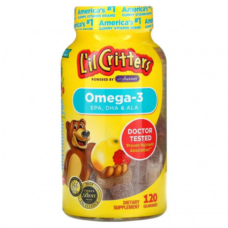 L'il Critters, Омега-3, вкус «Малиновый лимонад», 120 жевательных конфет