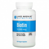 Lake Avenue Nutrition, Биотин, 10 000 мкг, 120 вегетарианских капсул
