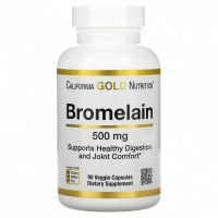California Gold Nutrition, бромелаин, 500 мг, 90 растительных капсул