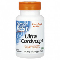 Doctor's Best, ультра кордицепс, 750 мг, 60 вегетарианских капсул
