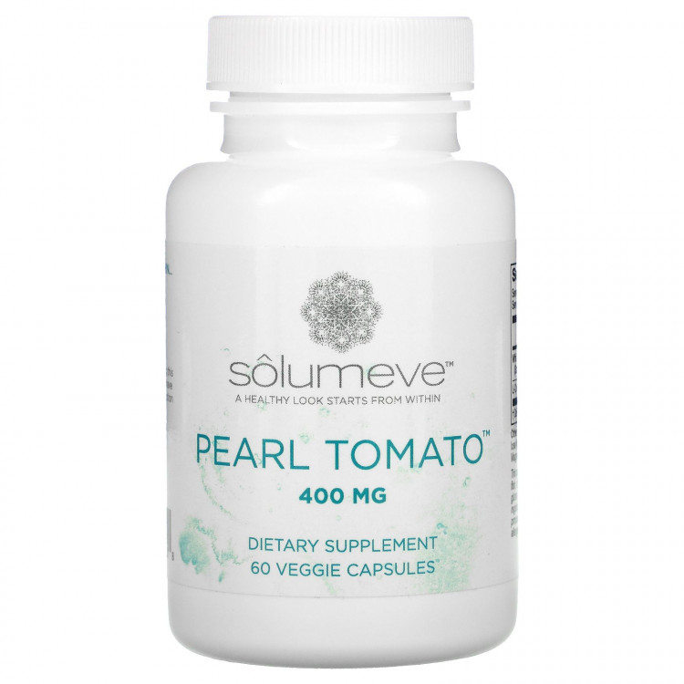 Solumeve, Pearl Tomato, добавка для здоровья кожи, 400 мг, 60 растительных капсул