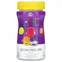 Solgar, U-Cubes, жевательные конфеты для детей с мультивитаминами и микроэлементами, вишня и апельсин, 60 шт.