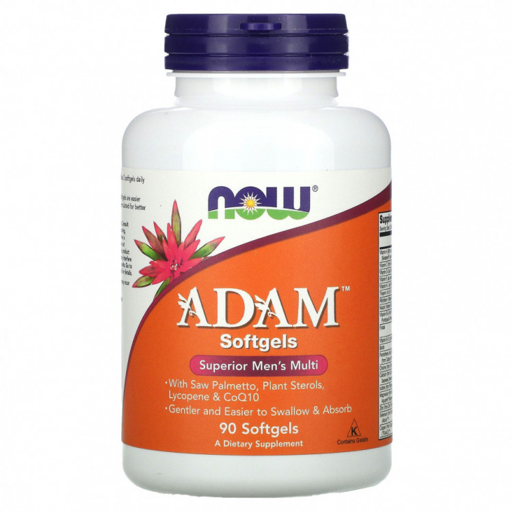 NOW Foods, ADAM, эффективные мультивитамины для мужчин, 90 капсул