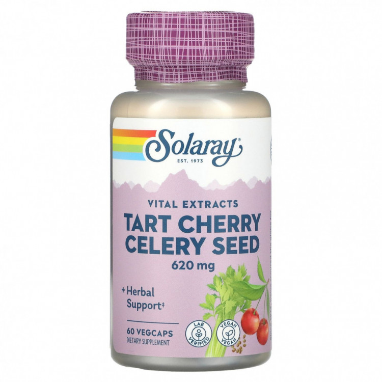 Solaray, Экстракт вишни и семян злаковых, 60 растительных капсул