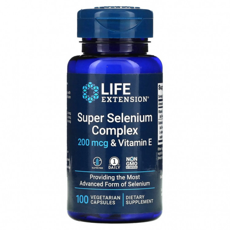 Life Extension, суперкомплекс селена с витамином E, 200 мкг, 100 вегетарианских капсул