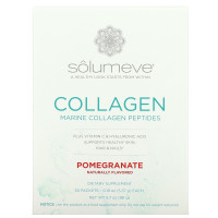 Solumeve, пептиды коллагена с витамином C и гиалуроновой кислотой, гранат, 30 пакетиков по 5,37 г (0,19 унции)