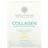 Solumeve, пептиды коллагена с витамином C и гиалуроновой кислотой, со вкусом лимона, 30 пакетиков по 5,37 г (0,19 унции)